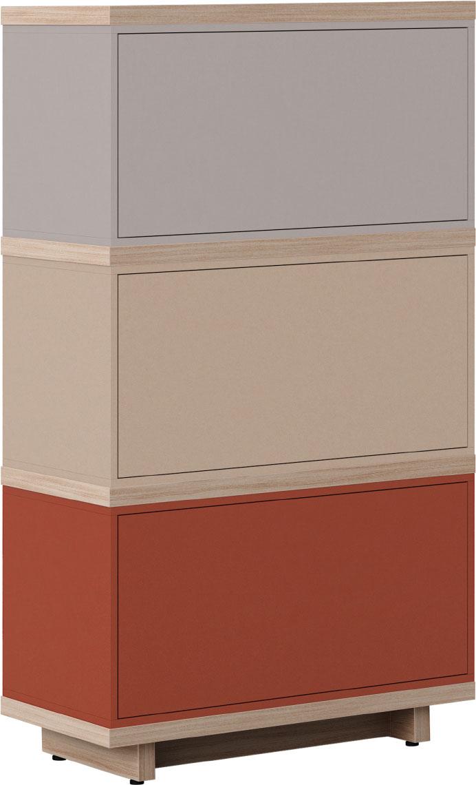 Terracotta / coffee beige / gray beige narrow chest of drawers Balance