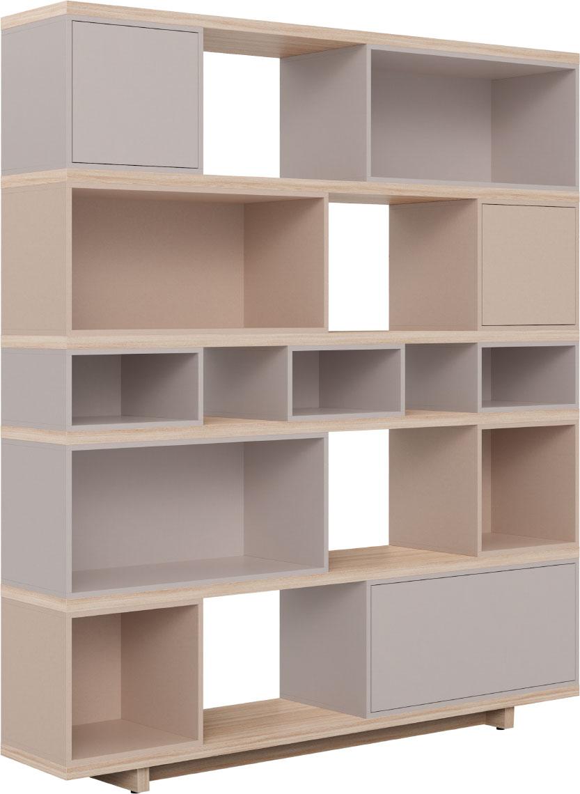 Bookcase wide cava beige / gray beige Balance