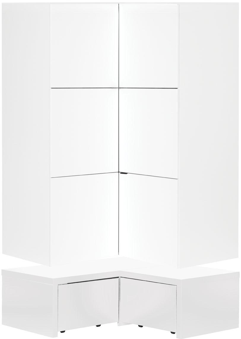 Corner wardrobe with platform frame and 2 drawers Young Users Eco