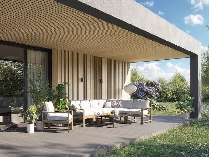 Panele lamelowe Fronto Max z czarną fugą