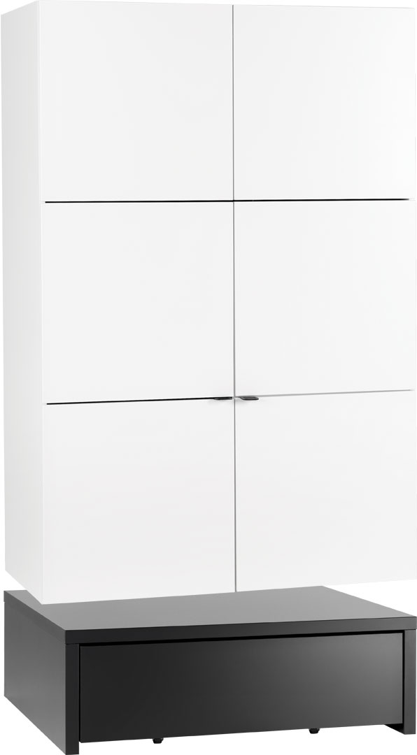 Szafa 2-drzwiowa z drążkiem i szufladami z podestem 106x95 Young Users