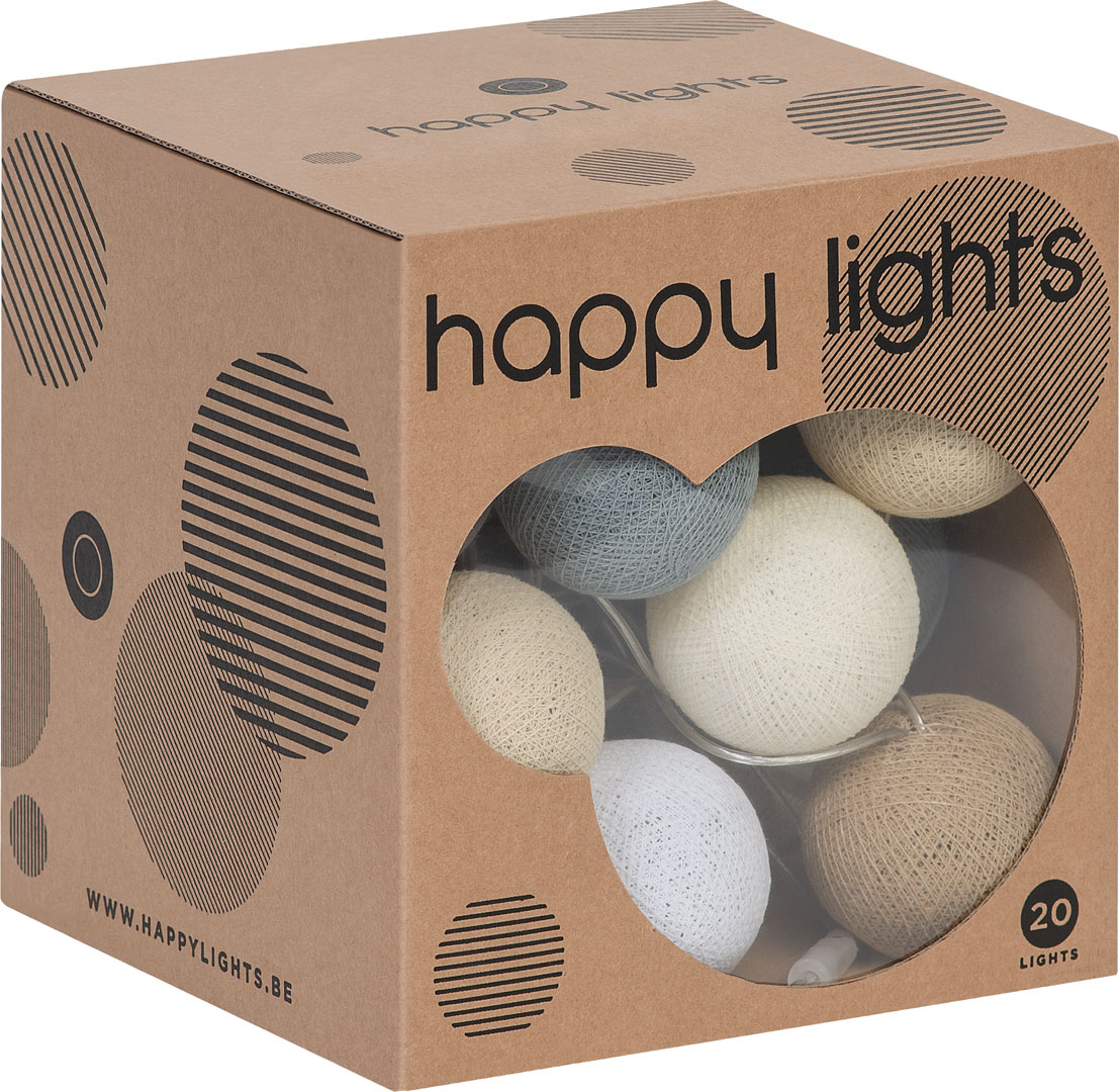 Lampki Happy Lights beżowe