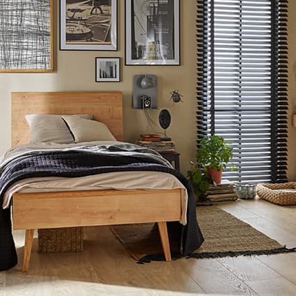 Łóżko 120x200 z wezgłowiem płaskim Nature aranżacja