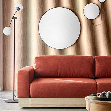 Lampa podłogowa Ohio klosz mleczny aranżacja