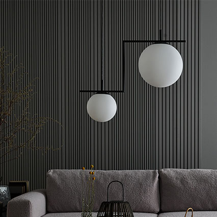 Lampa wisząca Zac 2 klosz mleczny aranżacja