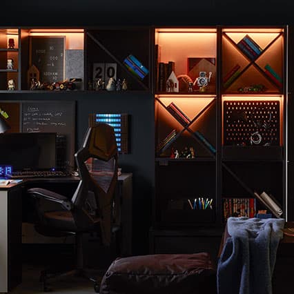 Podświetlenie LED RGB z pilotem, zestaw 2 pkt czarny Young Users aranżacja