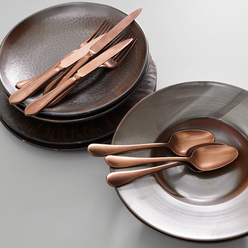 DESTELLO COPPER copper 24-piece cutlery set arrangement