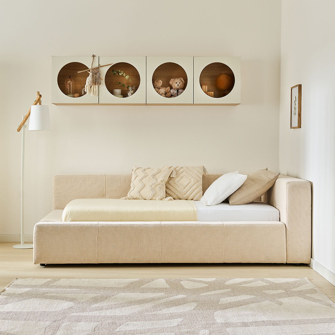 Łóżko tapicerowane prawe Reli aranżacja