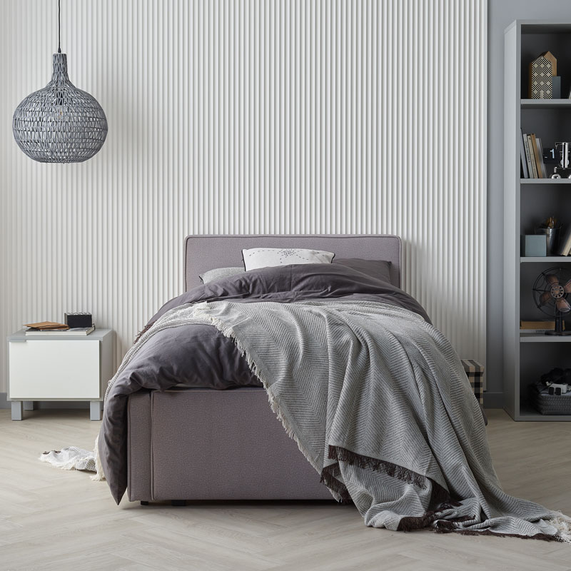 Łóżko tapicerowane 90x200 Nook aranżacja