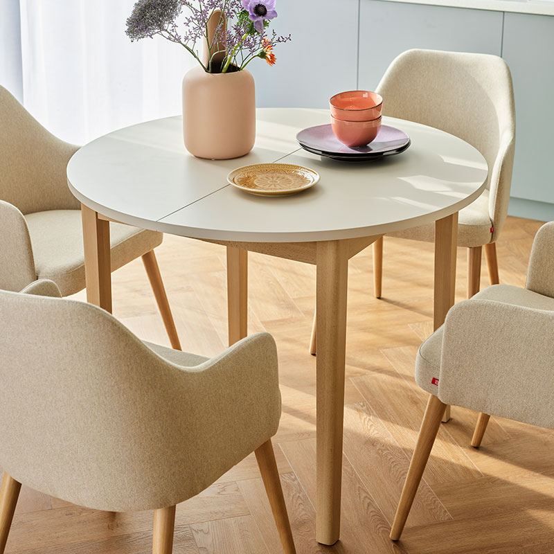 Stół rozkładany okrągły Konso aranżacja