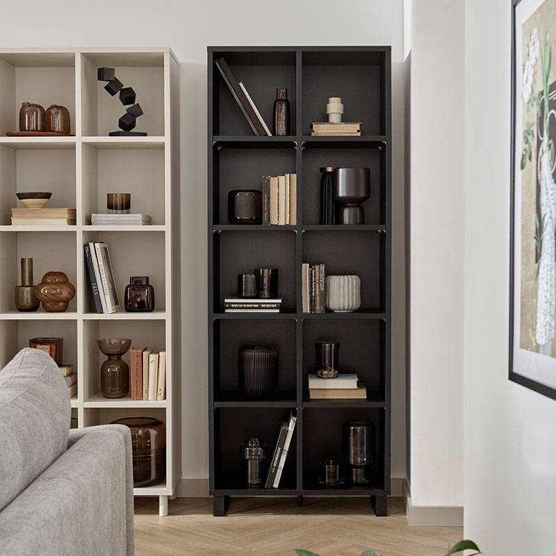 Regał wąski podwójny Simple aranżacja