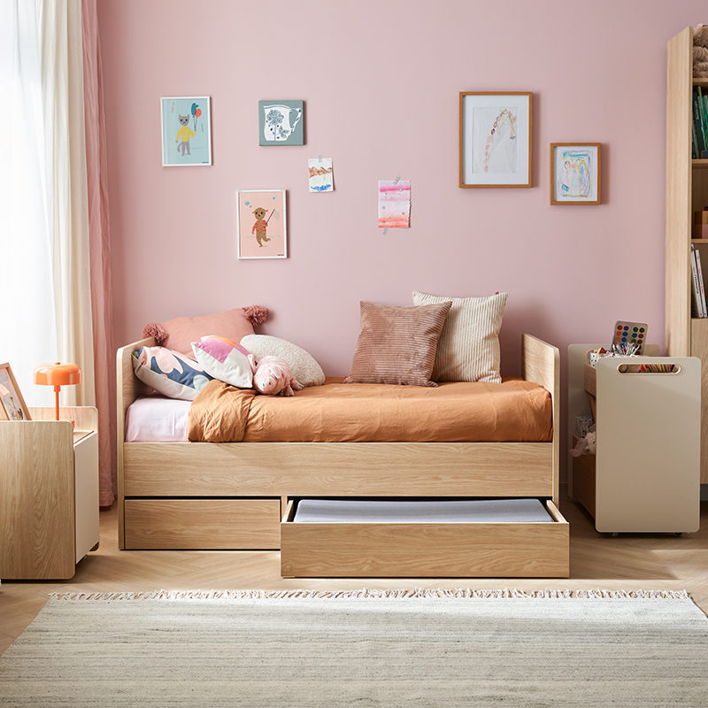 Łóżko rosnące 90x160-200 z 1 szufladą Muve aranżacja