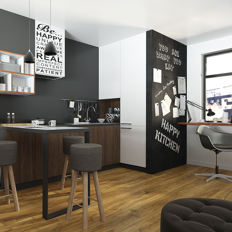 Panele podłogowe wodoszczelne VOX Querra Balance Dąb Oris aranżacja