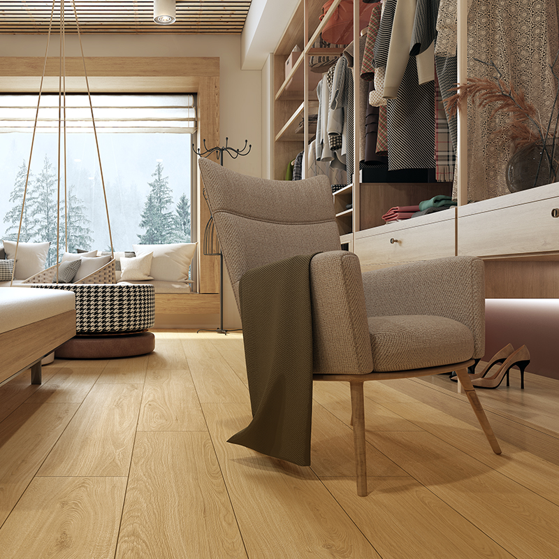 Panele podłogowe wodoszczelne VOX Querra Balance Dąb Skriven aranżacja