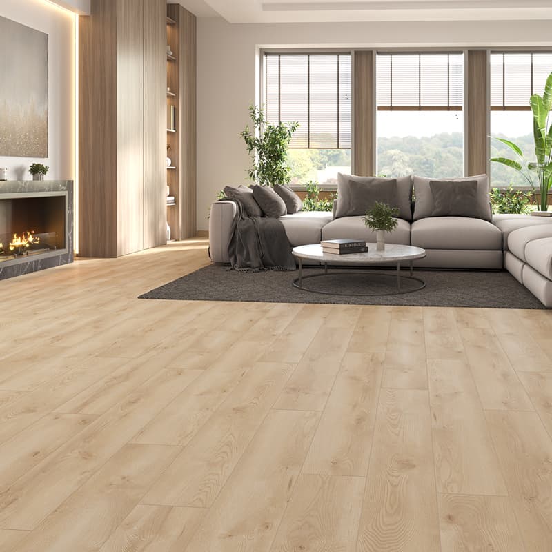 Panele podłogowe wodoszczelne VOX Querra Prestige Dąb Frost aranżacja