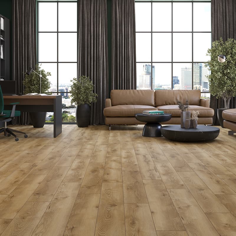 Panele podłogowe wodoszczelne VOX Querra Prestige Dąb Omnia aranżacja