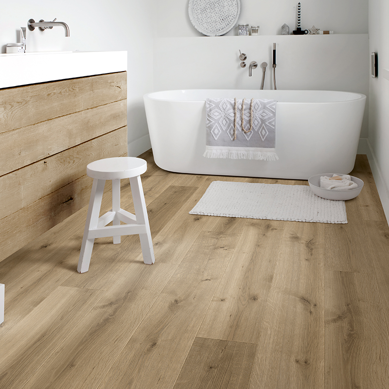 Panele podłogowe wodoszczelne VOX Querra Supra Dąb Onda aranżacja