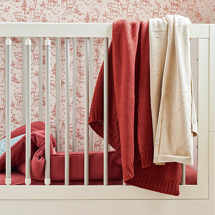 Koc bawełniany PURE kol. beżowy aranżacja