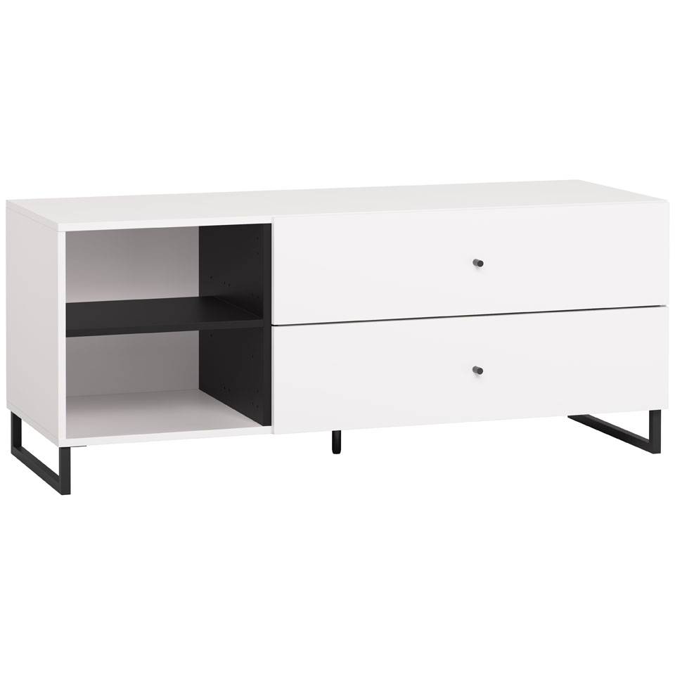 Szafka RTV wąska Creative biała z oświeltiem LED